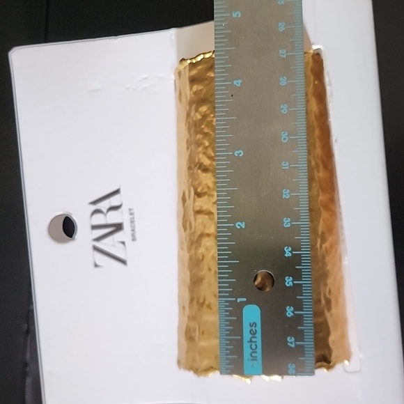 ZARA Textured Wide Metal Arm Cuff Bracelet - Picture 10 of 11